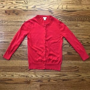 J. Crew Red Clare Cardigan